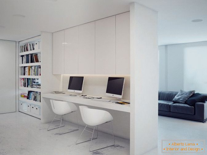 Studio apartment in white color