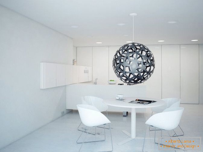 Dining studio apartments in white color