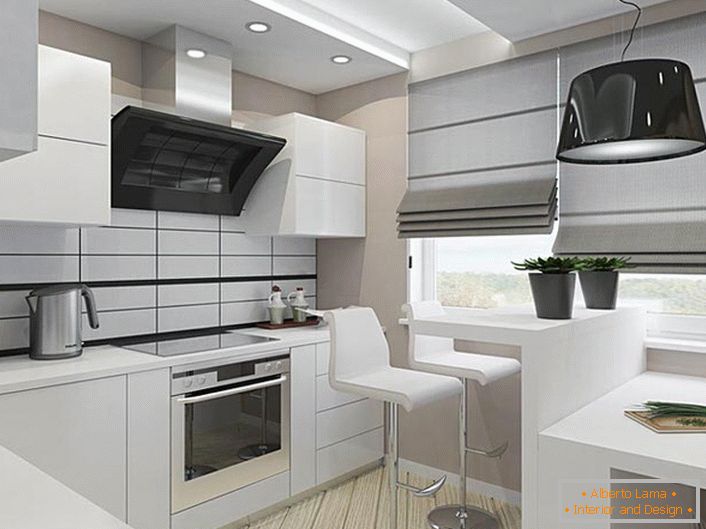 The minimalism style is ideal for small kitchens, where the problem of saving valuable space is acute.
