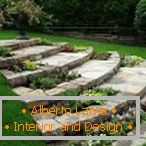 Steps with flower beds