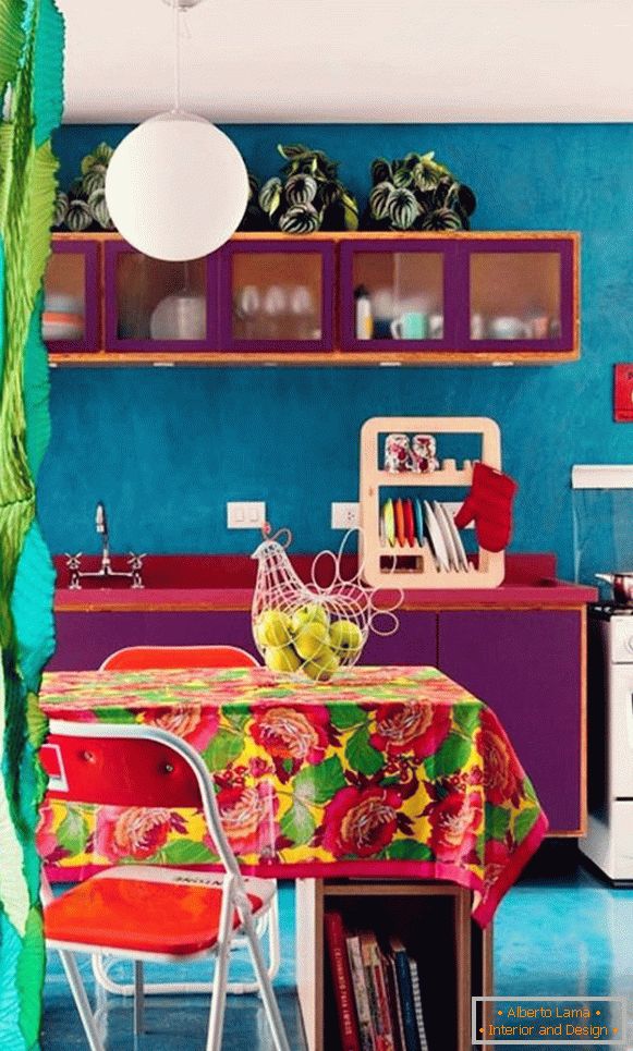 Kitchen interior in bright colors