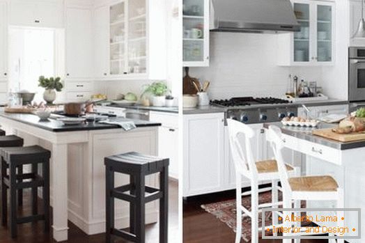 Bar counters as part of the kitchen island