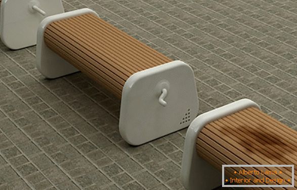 Street benches with a swivel seat