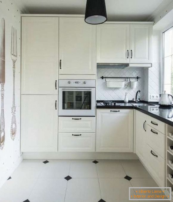 Small studio apartments - kitchen design on the photo