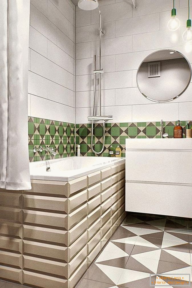Bathroom of a small studio apartment in Moscow