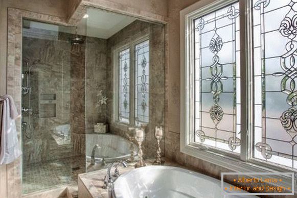Luxury glass shower in the niche