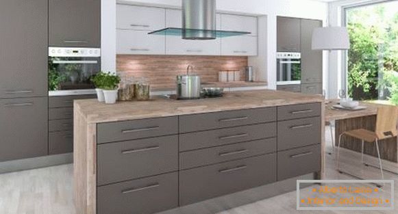 Modern kitchen design 2018 - photo with gray cabinets