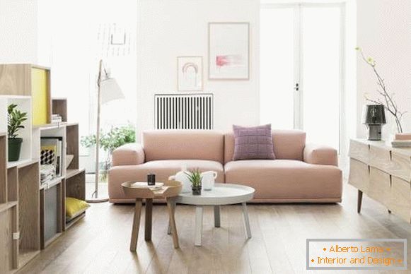 Fashionable colors in the interior of 2017 - a shade of pale cornel