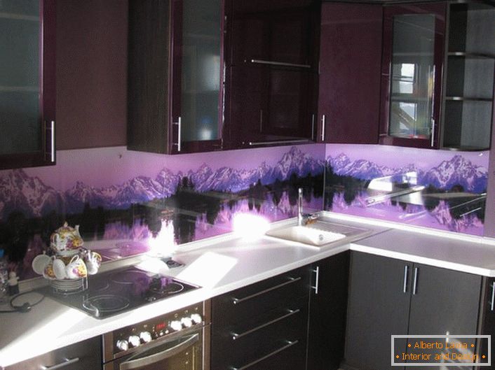 Purple colors of the room