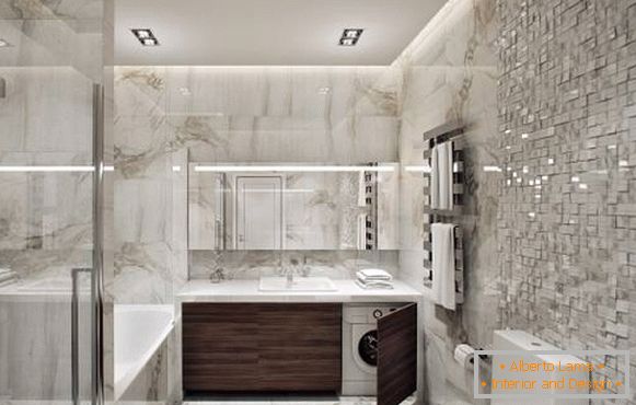 The combination of marble and fine tiles