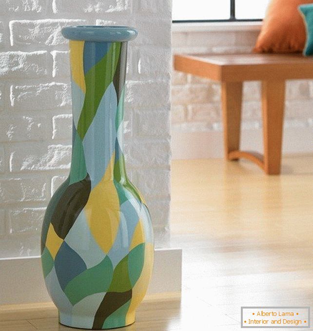 Glass vase of various colors
