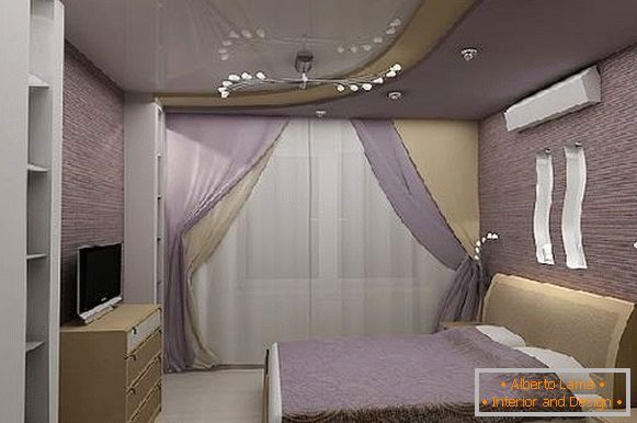 stretch ceiling for a small bedroom, photo 30