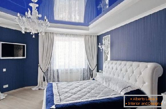 design of stretch ceilings in the bedroom, photo 36