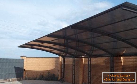 Cantilever awnings for cars made of polycarbonate, фото 1