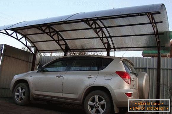 Cantilever awnings for cars made of polycarbonate, фото 3