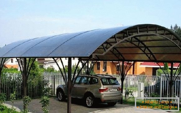 Canopies made of polycarbonate over the porch of a private house, фото 14