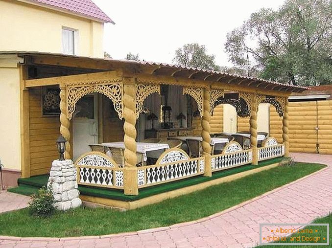 деревянные awnings in the courtyard of a private house photo, photo 18
