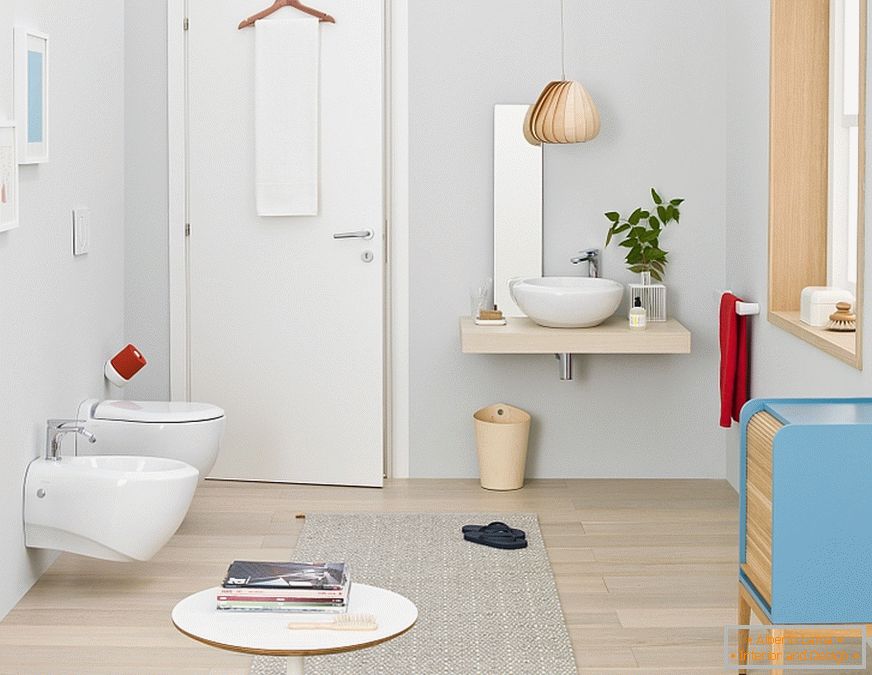 Interior of a small bathroom