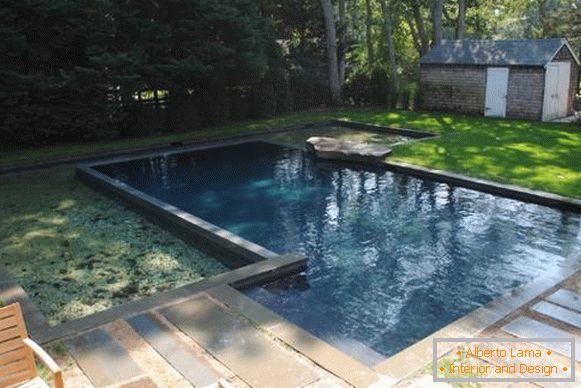 Photo of pools in the courtyard of private houses - concrete pool