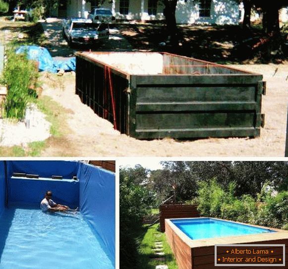 Metal swimming pool in the country with their own hands - photo instruction