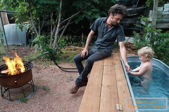 Homemade metal pool in the country with their own hands photo