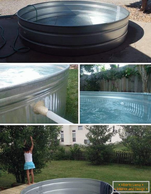 Inexpensive pool with your own hands from improvised materials - photo capacitance