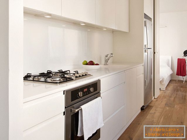 Kitchen rectangular studio apartment in Tel Aviv