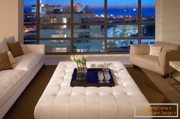 Soft coffee table by the window