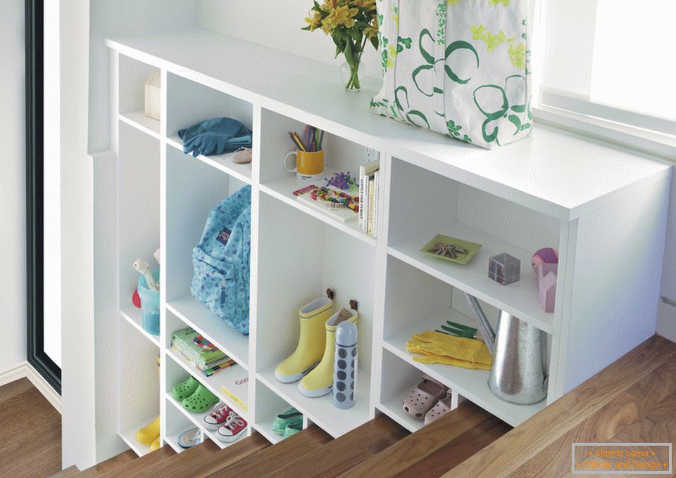 Shelving on the stairs