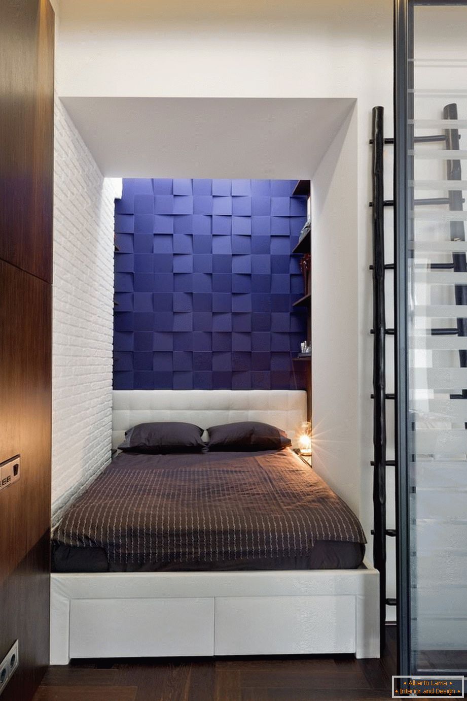 Bedroom stylish apartment-studio in Kiev