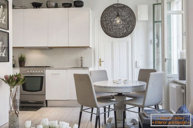 Dining room apartments-studios in Scandinavian style