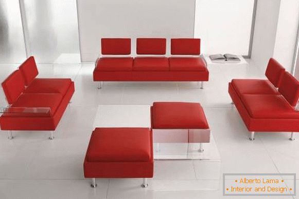 Sofas and pouffes made of acrylic for home