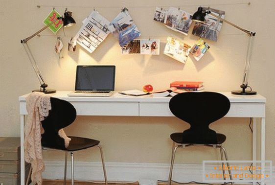 Interior of the office in a small apartment