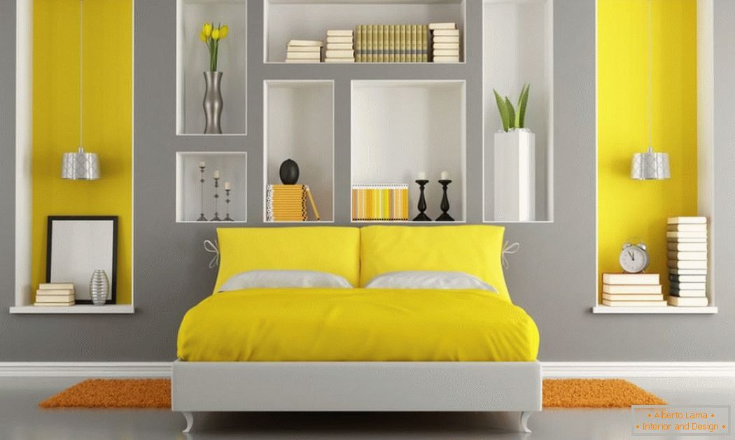 Yellow accents in the gray interior