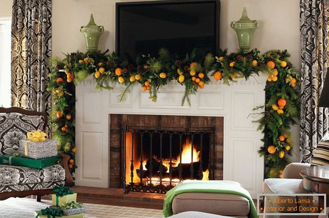 Garland on the fireplace New Year's own hands, фото 27
