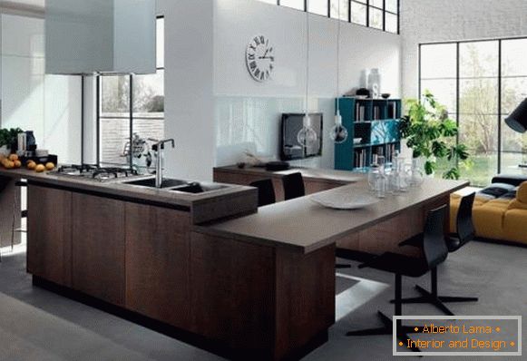 Ultra modern kitchen and living room design