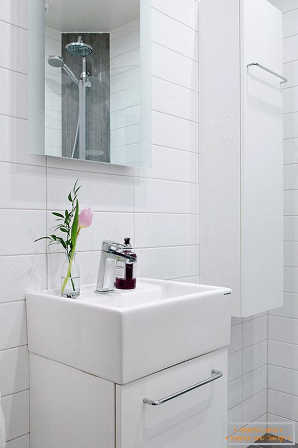 Bathroom of a small apartment in Gothenburg