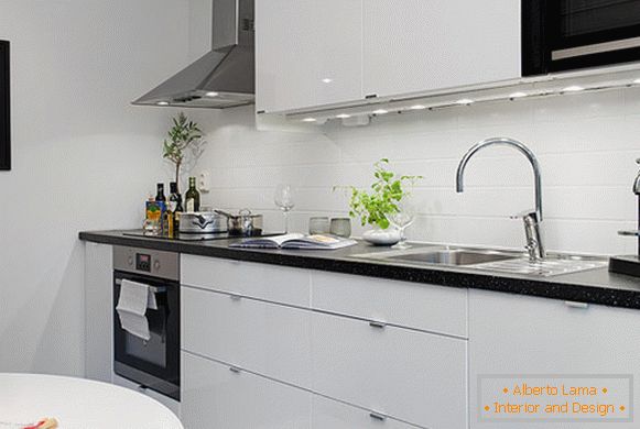 Kitchen of a small apartment in Gothenburg