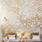 White stains on golden wallpaper