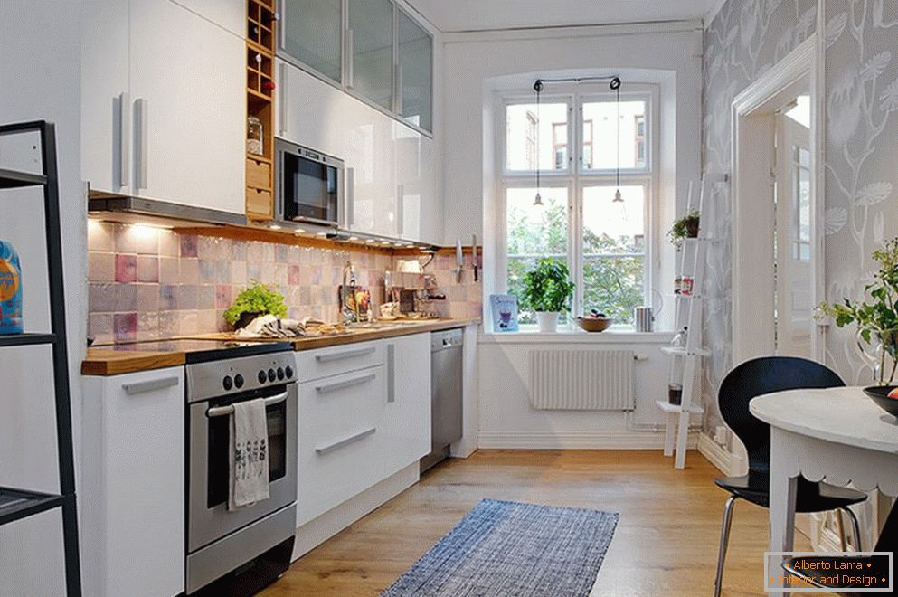 Scandinavian style kitchen wallpaper