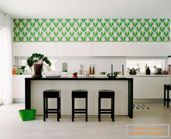 wallpaper in the kitchen фото 2018
