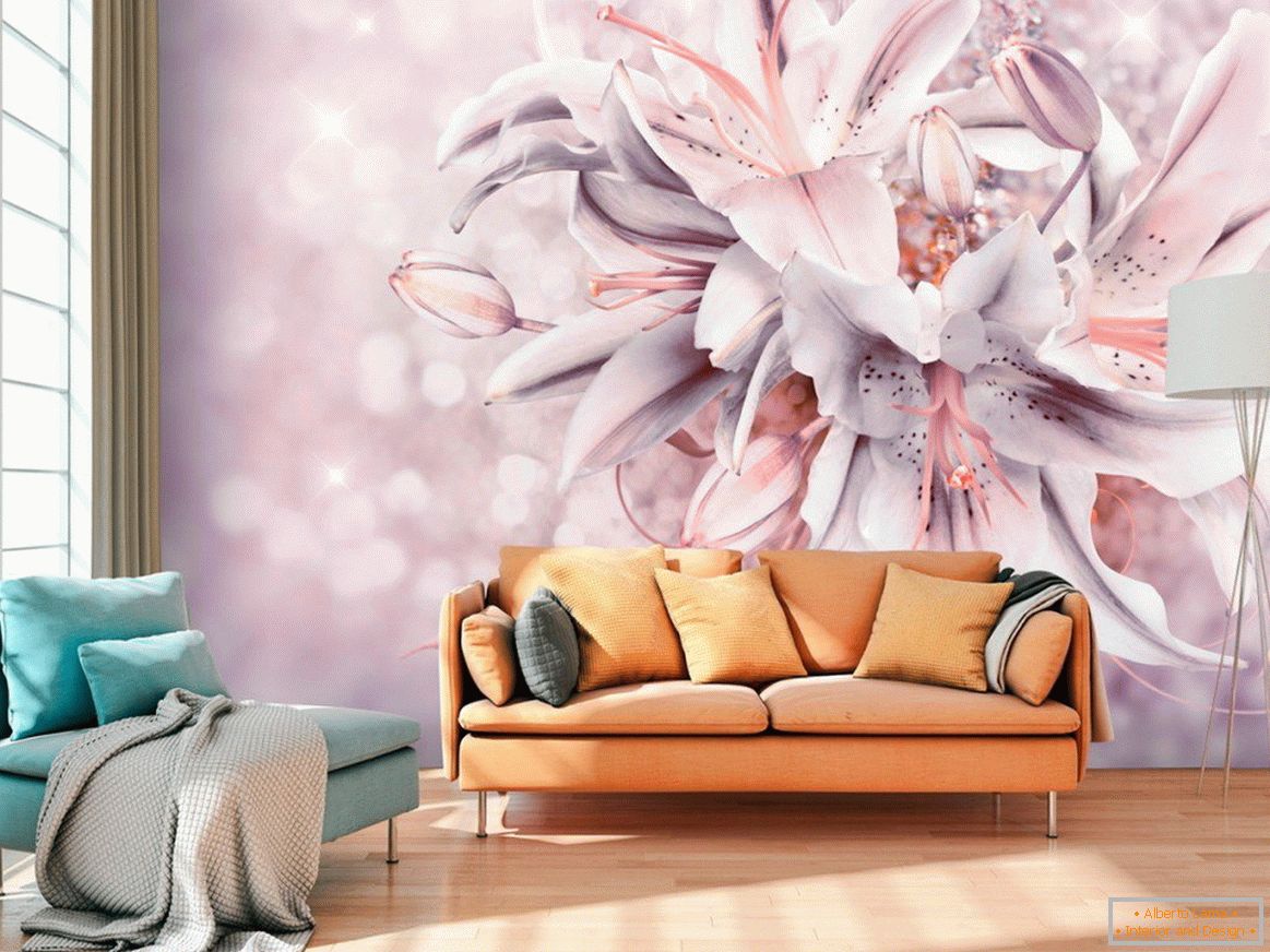 Wallpapers with flowers in the room