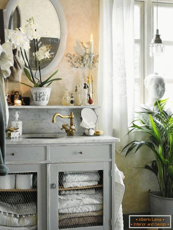 Stylish gray bathroom furniture for Provence