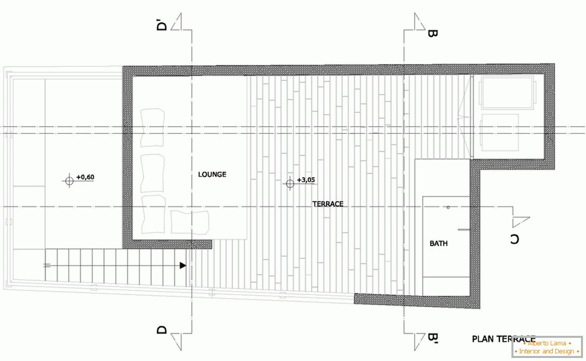 The layout of a small studio in Barcelona