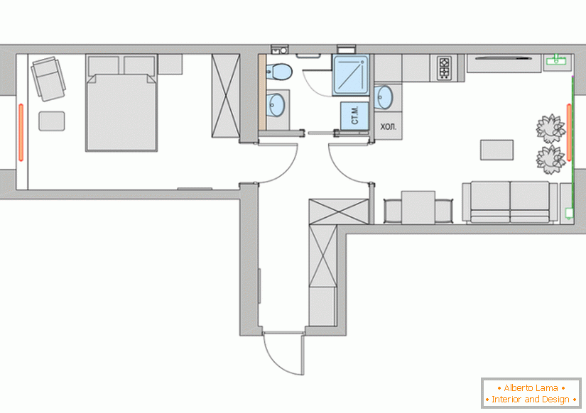 Layout of a small apartment