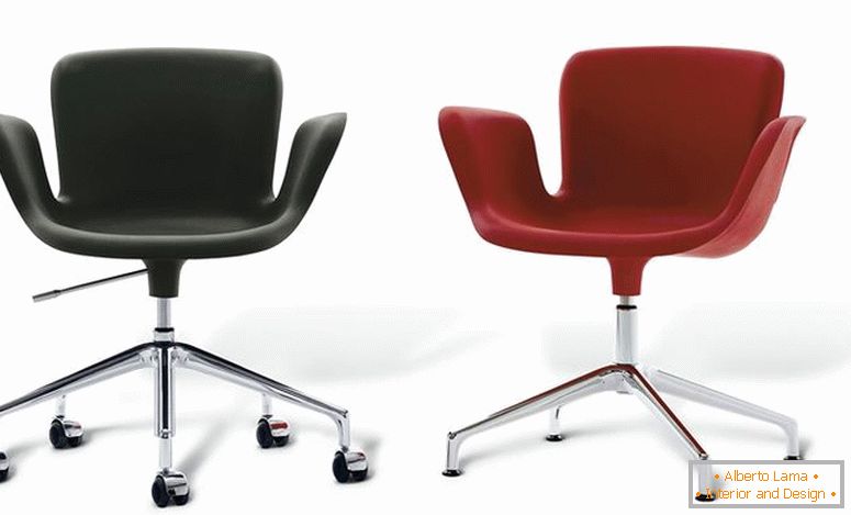 Black and red office chairs