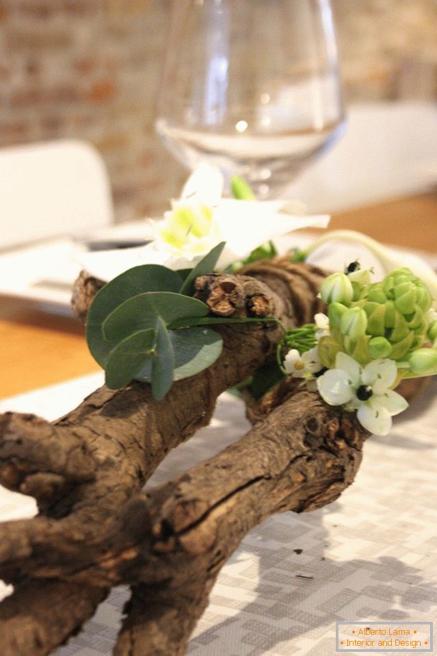 Approximately this is how the branch should look on the table