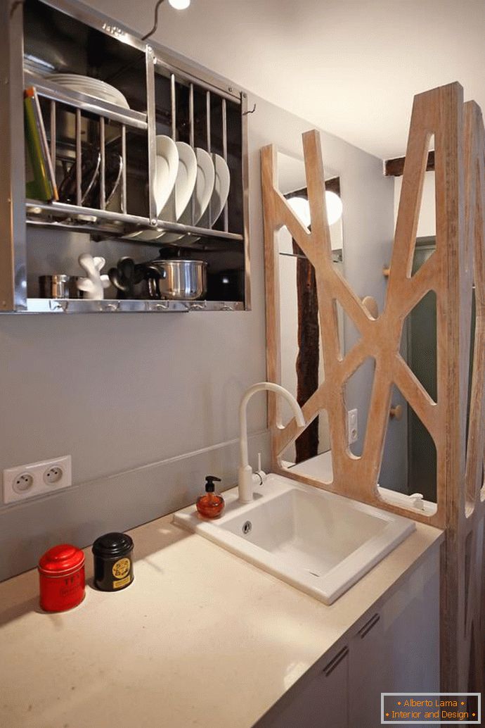 Kitchen stylish small studio apartment