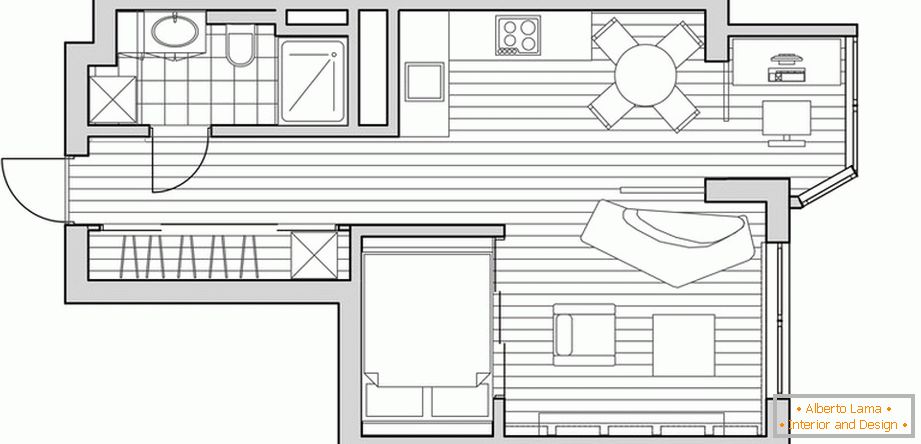 Layout layout of a small apartment