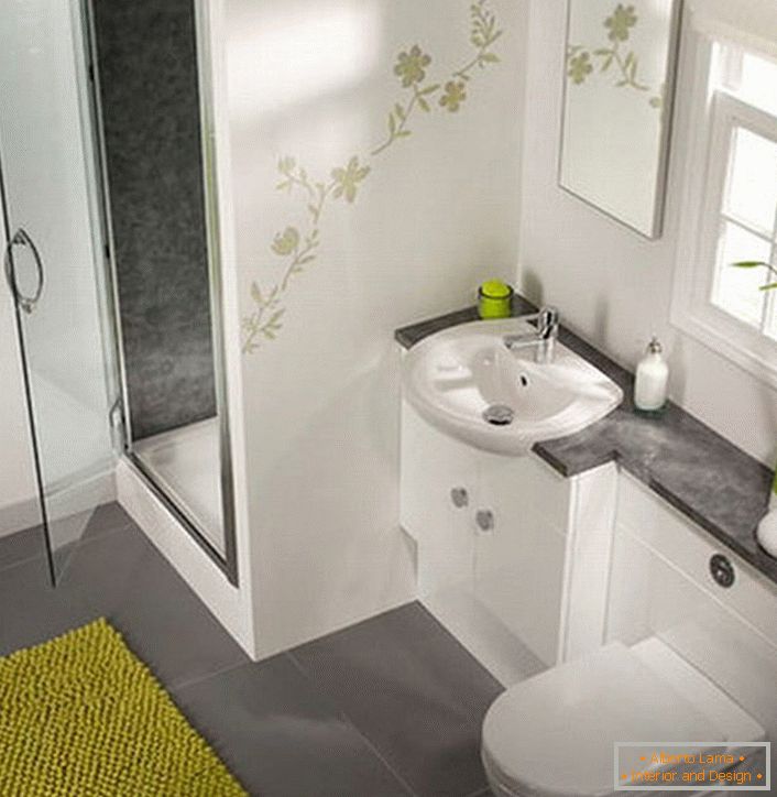 A stylish shower in a small bathroom will be an excellent alternative to a traditional bath. 